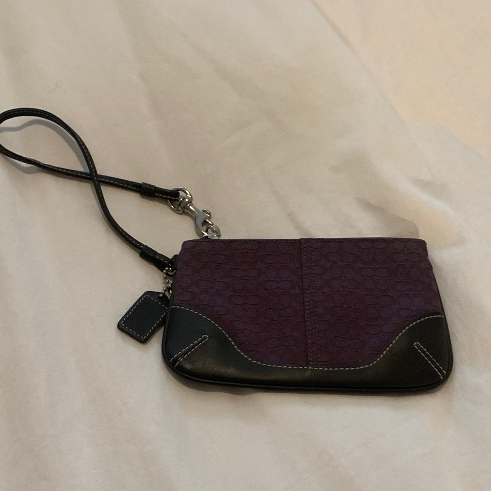 Coach Purple and Black Wristlet